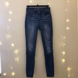 American Eagle High Rise Jeggings Dark Wash